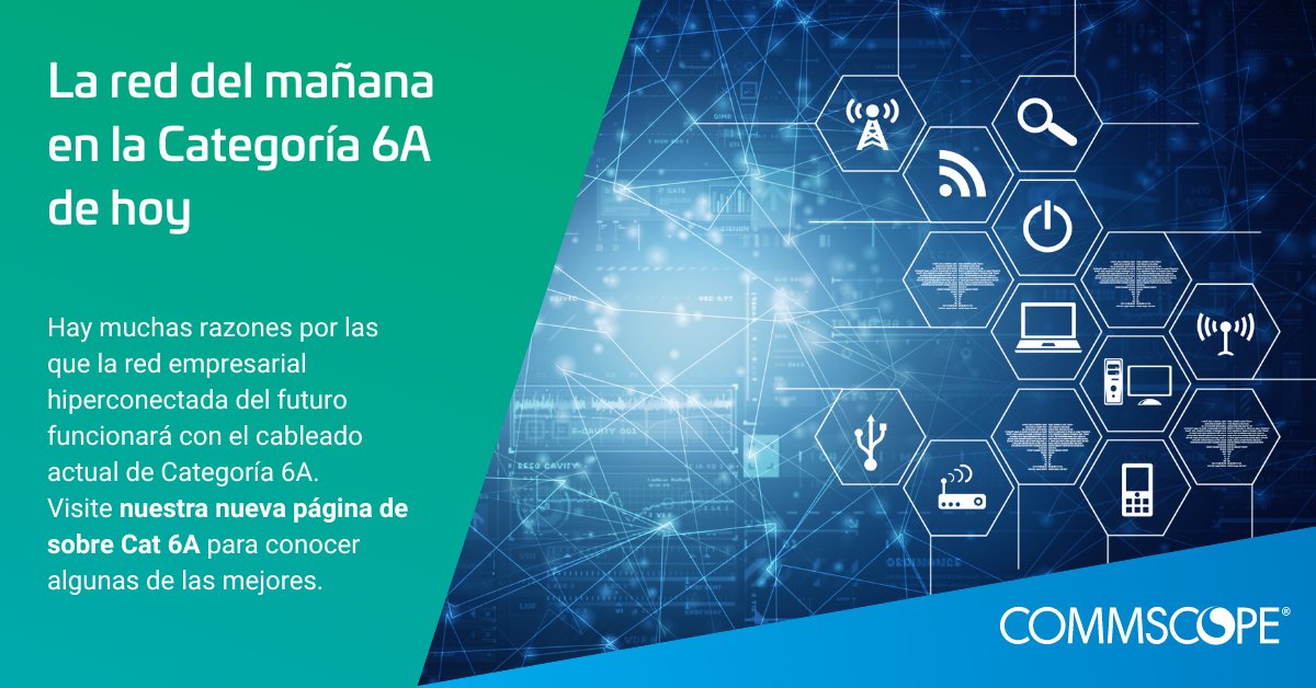 Red_In_Tech's tweet image. Hay muchas razones por las que la red empresarial hiperconectada del futuro funcionará con el cableado actual de Categoría 6A. Visite la página de Cat 6A para conocerlas. Dé clic aquí bit.ly/3DrE0XC

#CommScopeCALA @CommScopeLATAM