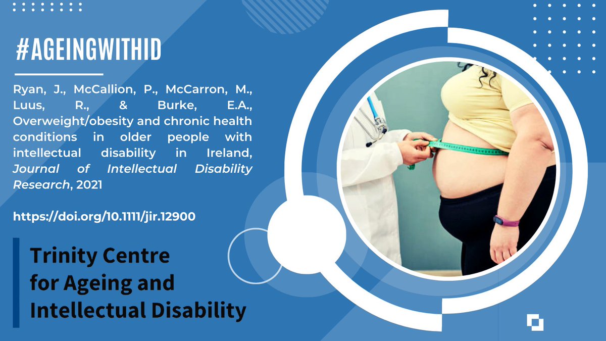 Trinity Centre for Ageing & ID (@ageingwithid) on Twitter photo ⭐️'Overweight/obesity and chronic health conditions in older people with intellectual disability in Ireland' published in <a href="/JIDR_Wiley/">JIDR</a> is among their top cited papers and has generated immediate #impact. ⭐️
➡️bit.ly/3xP1JhS
<a href="/JudyRyan22/">Judy Ryan</a> <a href="/NMPDUKilkenny/">NMPDU Kilkenny</a> <a href="/EilishBurke15/">Eilish Burke</a> ⭐️'Overweight/obesity and chronic health conditions in older people with intellectual disability in Ireland' published in <a href="/JIDR_Wiley/">JIDR</a> is among their top cited papers and has generated immediate #impact. ⭐️
➡️bit.ly/3xP1JhS
<a href="/JudyRyan22/">Judy Ryan</a> <a href="/NMPDUKilkenny/">NMPDU Kilkenny</a> <a href="/EilishBurke15/">Eilish Burke</a>