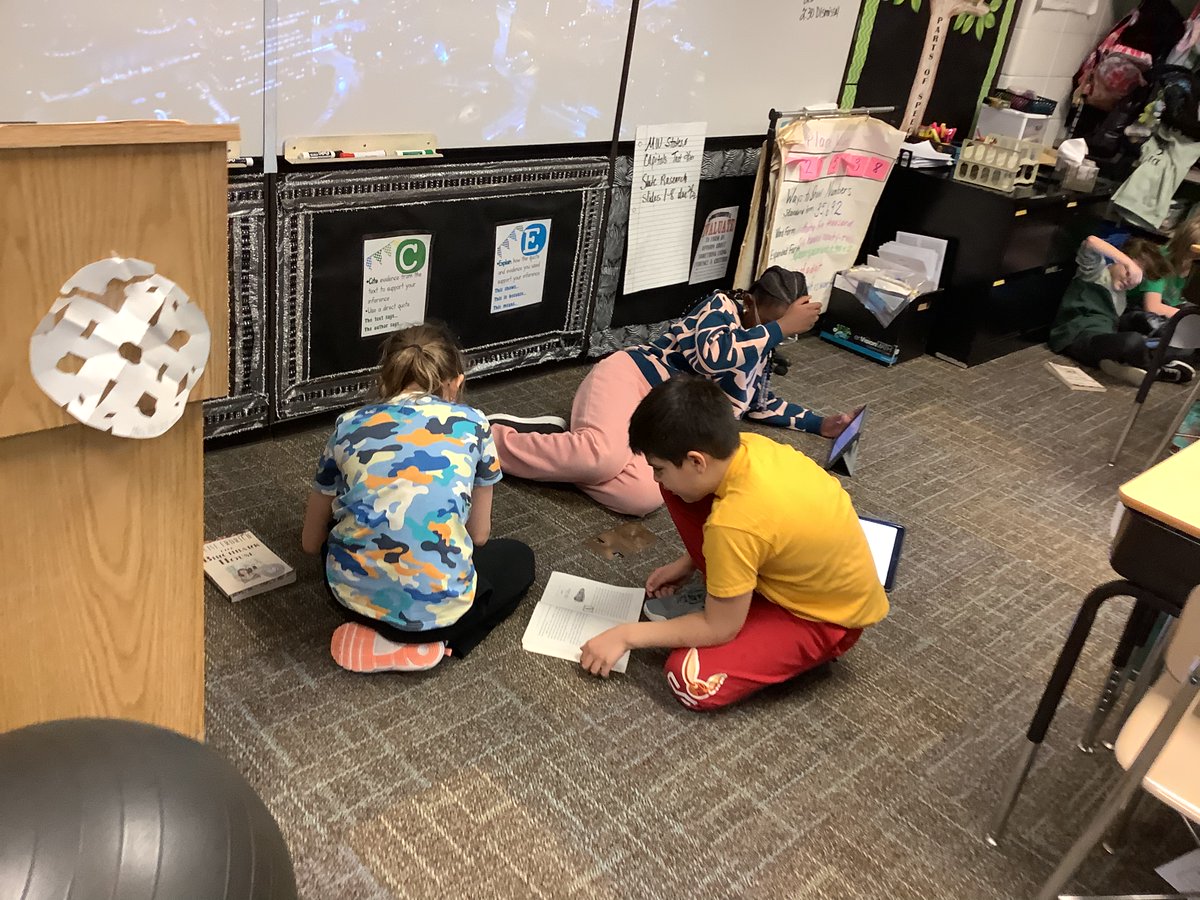 lauraprisby's tweet image. Collaborators at work!  Sharing ideas during our book discussion  #diggingdeep
@MeadowRidgeRoar @OSD135