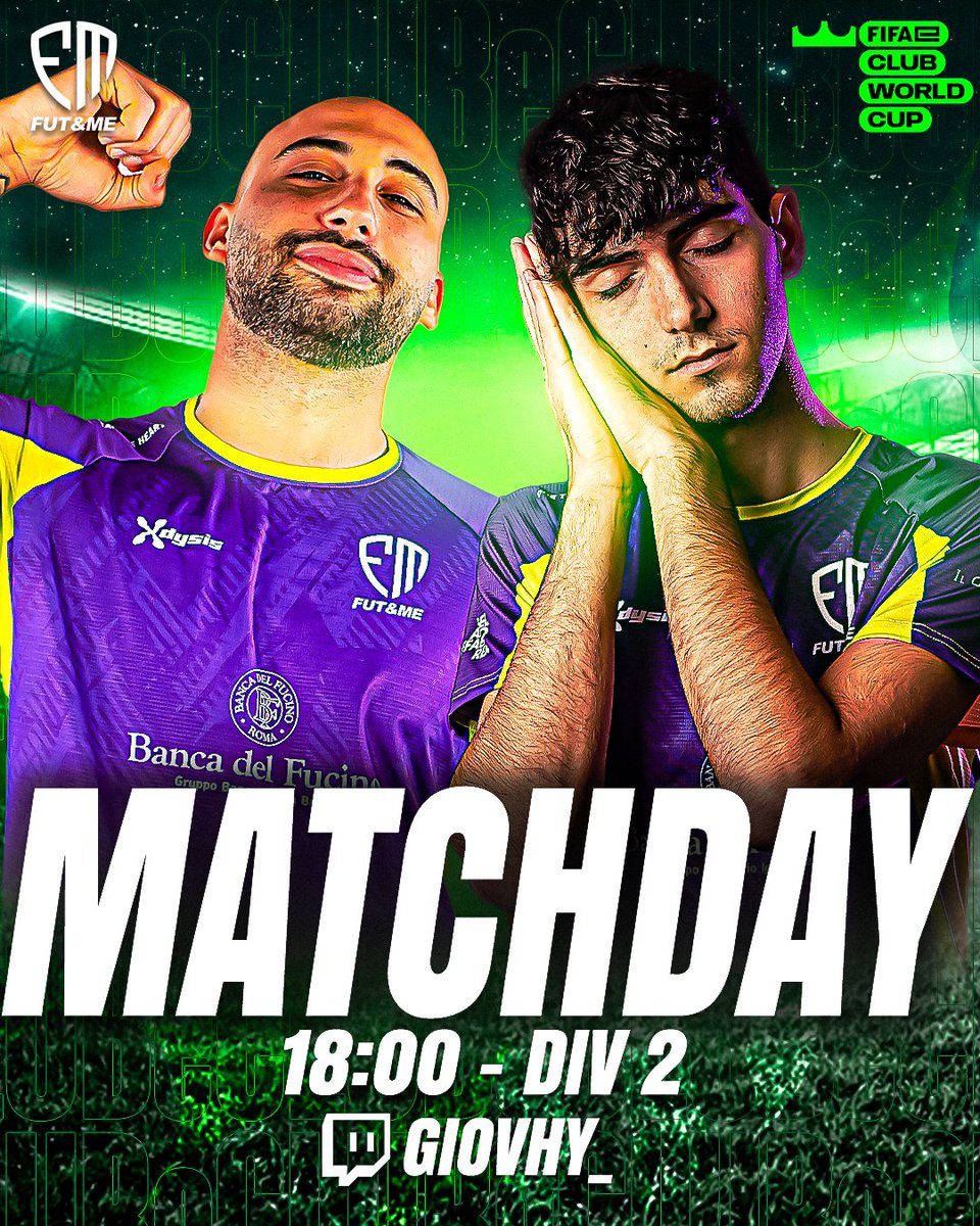 FutAndMeEsports's tweet photo. MATCHDAY! ⏳

Oggi ore 18.00 sui canali dei nostri ragazzi andrà in onda il mondiale per Club! 🔥

Forza ragazzi! @AntoGabriel_ @ChristianPogba5 @Giovhy69 @vanbasten8790 

Credits: @antoneygfx

@Xdysis1

#oneteamoneheart
.
.
.
.
.
#futandme #esports #team #fifa #eclub #fifae https://t.co/Ny646UN1qJ