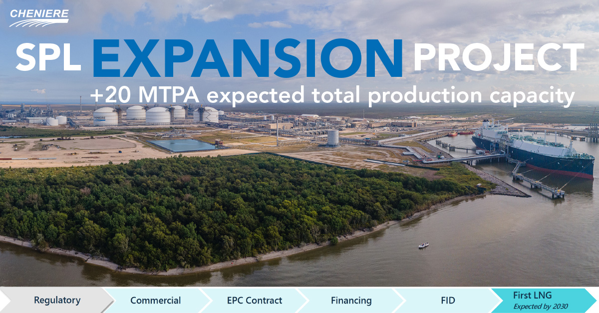 Cheniere's tweet photo. Announcement: Cheniere Initiates Permitting Process for Significant Expansion of LNG Export Capacity at Sabine Pass. Further details here: https://t.co/FhW6EoH9TM

#LNG #WeAreUSLNG https://t.co/EBlfp5xzlv