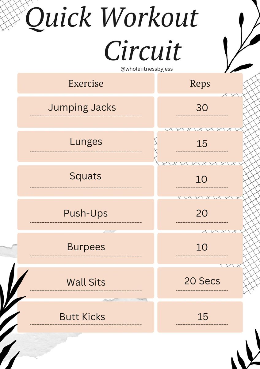 WFitnessbyJess's tweet image. If your life is busy, this quick workout will help you jump start your day! No equipment needed! 

#homeworkout #quickworkout #busypeople #noequipment #life #fastworkout