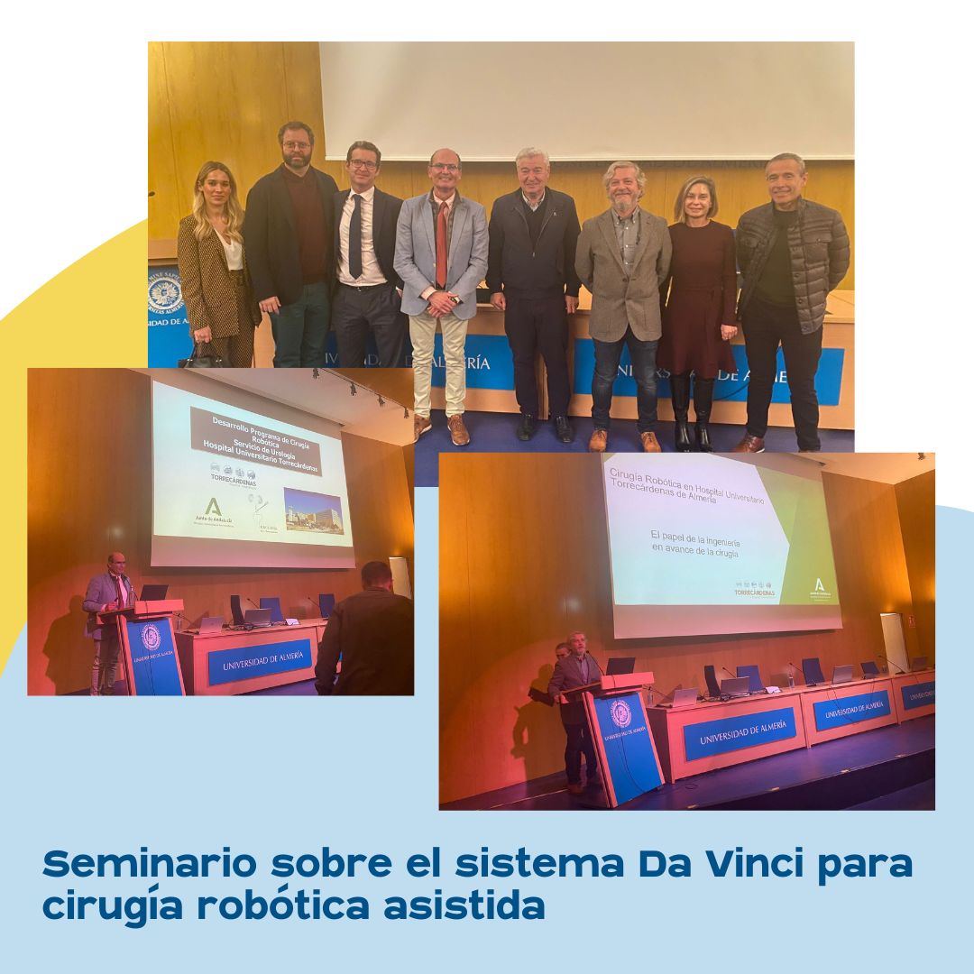 TorrecardenasHU's tweet photo. 🔹 Hemos colaborado con la @ualmeria en el 'Seminario sobre el sistema Da Vinci para cirugía robótica asistida' en el que ha participado nuestro Coordinador de Bloque Quirúrgico, Antonio Álvarez, nuestro jefe de #Urología, José Ignacio Abad ⬇️ https://t.co/tq2NEZ5XuN