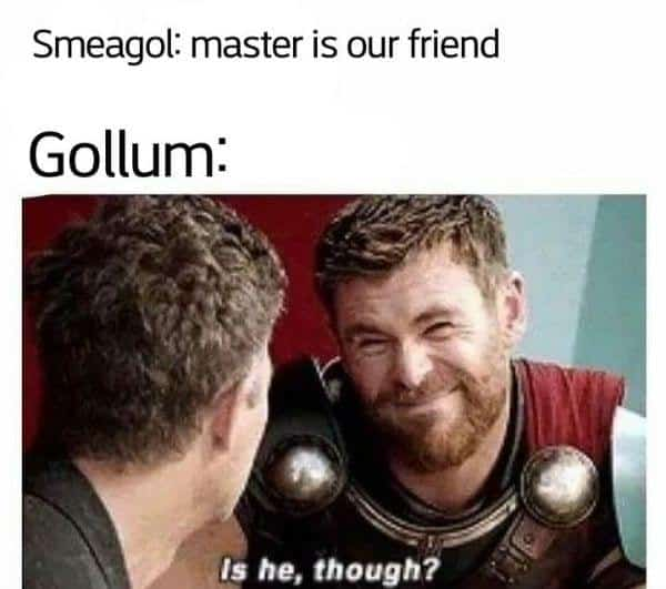 NerdCastle's tweet photo. #DungeonsAndDragons #DnD #NerdCastle #NerdCastleStore #Meme #TTRPG #TableTop  #Boardgames #LOTR #LordOfTheRings #Thor #Gollum https://t.co/R3jiqOlE6g
