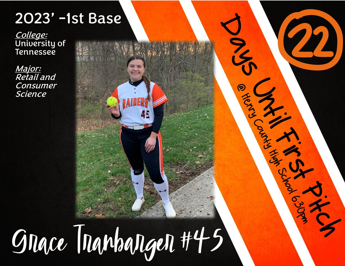 rylesoftball's tweet photo. Senior @gracetranbarge1 #45!! 22 Days Until First Pitch. #Raiders @RAIDERSPORTSNKY @RyleAthletics @MattRShafer @RyleSportsMed @BarstoolRyle @Linknky @GoddardJarret https://t.co/9LriA5IcuZ