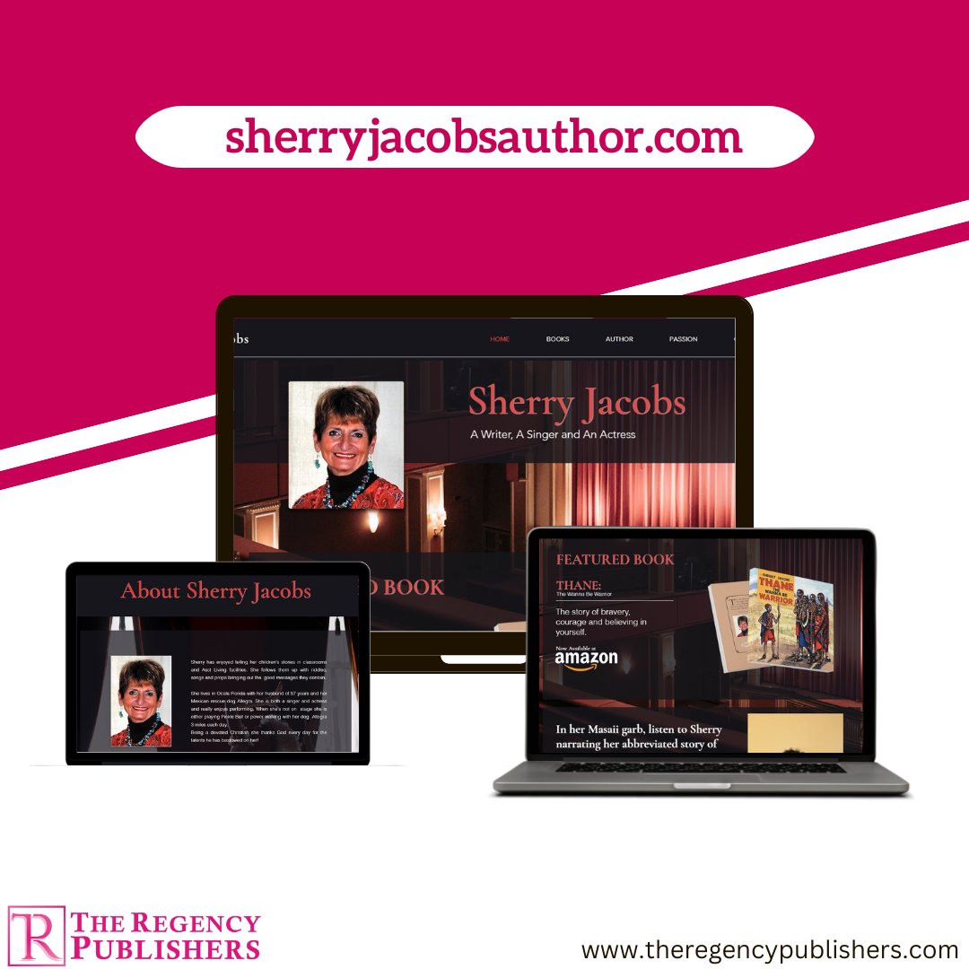 Sherry Jacobs is a multi-talented person who writes, sings, and acts. Her book, entitled 'Thane: The Wanna-Be Warrior,' is a story about bravery, courage, and believing in oneself. 

For more, visit her website here: sherryjacobsauthor.com

#TheRegencyPublishers #TRPAuthor