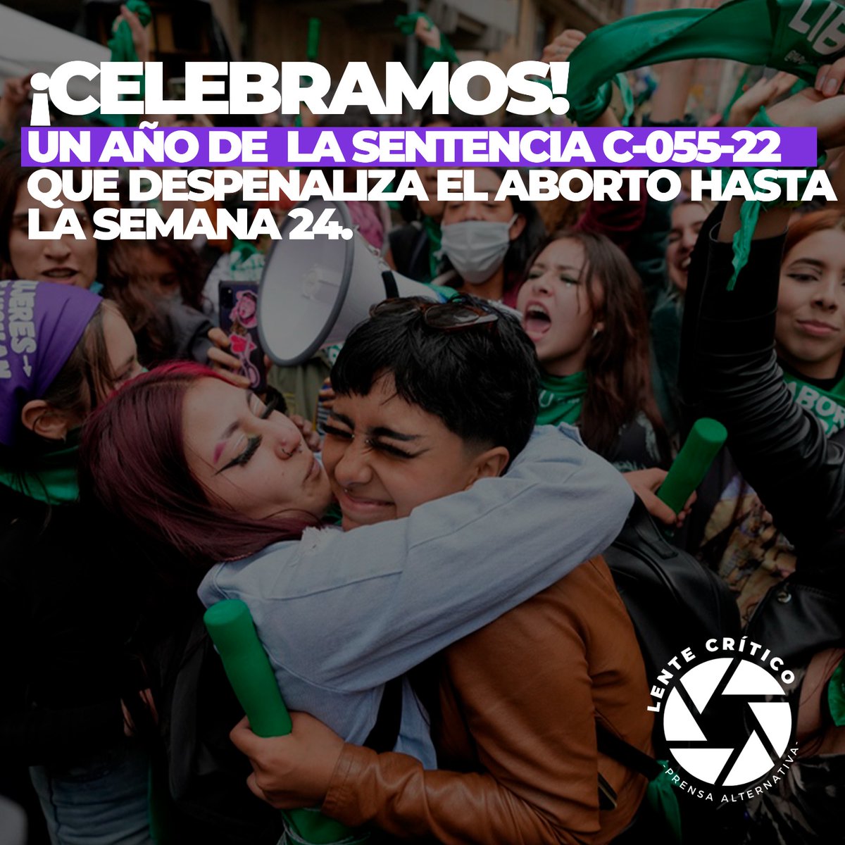 CriticoLente's tweet photo. El #21F se cumplió un año de la sentencia #CausaJusta donde la Corte Constitucional falló a favor de despenalizar el aborto hasta la semana 24, gracias al Mov. feminista que estuvo al frente de este proceso que garantiza el derecho a decidir las maternidades libres y deseadas. 💚 https://t.co/uzLQvXrQB4