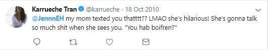 itosophie's tweet photo. @fentypositions @Bxkhxrl7Mxhsln as well, here are tweets directly unrelated, but basically she &amp; her cousin joked about 'boifren' topic and used same viet slang (she used in the video 'troi oi') and accent before https://t.co/RZjLZOBHe0