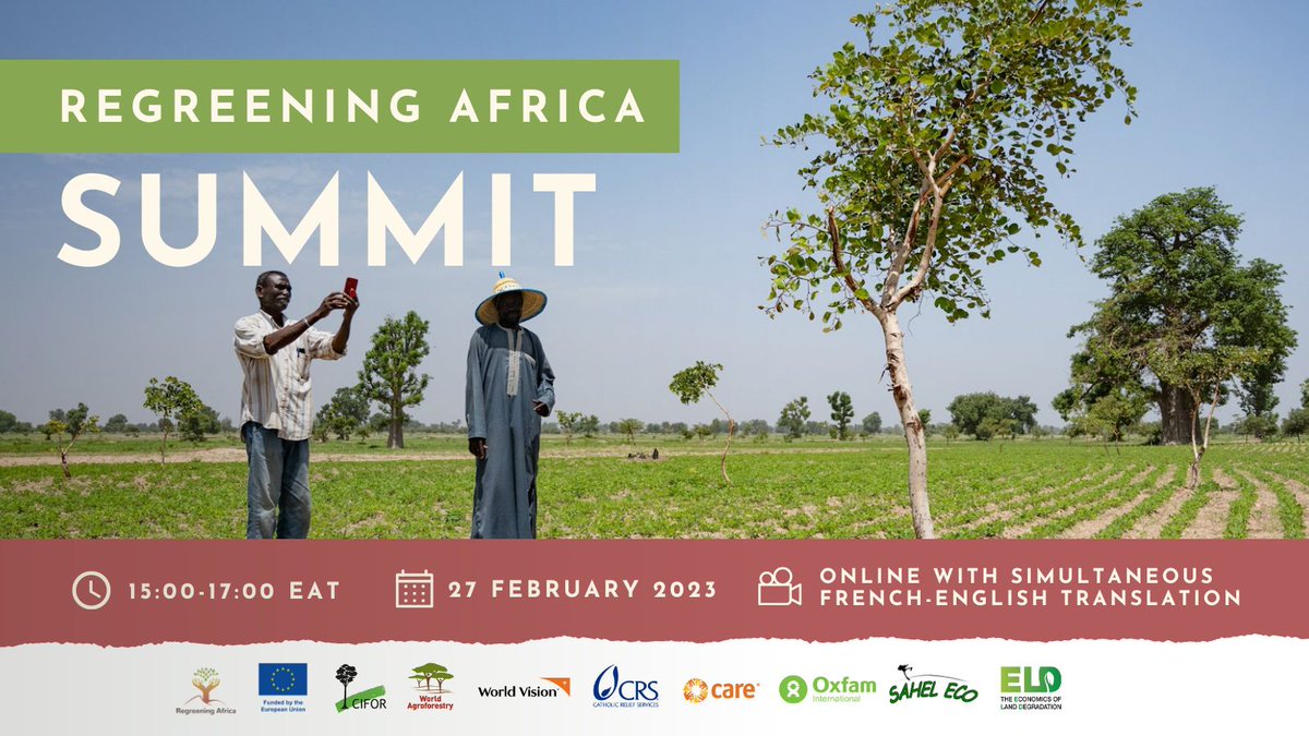 📣 Calling all #landrestoration policymakers and investors!

Regreening Africa's one of the most successful restoration initiatives out of Africa to date. Time has come to turn this from a project into a movement. 

Find out how at the Regreening Summit: bit.ly/3lUHRHz