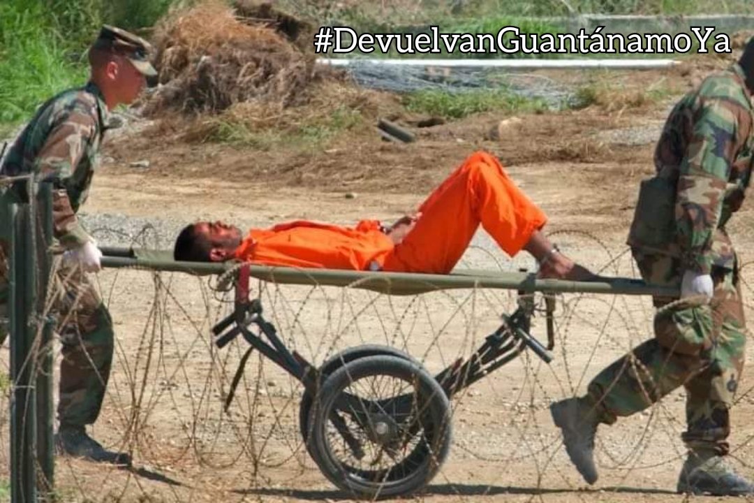 SuselyMorfaG's tweet photo. La ilegal base naval que el Gobierno de #EstadosUnidos 🇺🇲 mantiene en Guantánamo por muchos años fue un centro de tortura para prisioneros del Medio Oriente. El pueblo de #Cuba 🇨🇺 reclama el territorio robado. 
#DevuelvanGuantanamoYa https://t.co/hnDJTwZpfa