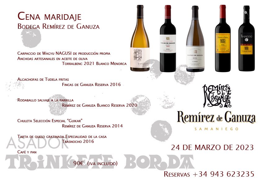trinketeborda's tweet photo. Una alianza excepcional: Remírez de Ganuza y Trinkete Borda

#trinketeborda #basquecountry #gastronomy #wagyu #asador #parrilla #Gastronomía #irun 
#chuleta #carnivorous #upescado #restaurantes #hongos #food #euskadi 
#erretegia #gastronomia #gastronomie @RemirezdeGanuza https://t.co/ssQ7XQCOCm