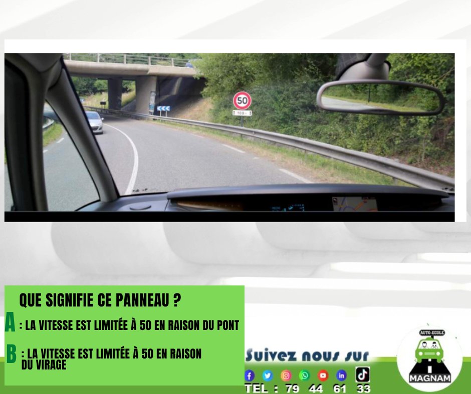 MagnamAuto's tweet image. #quizmagnam

🇲🇱 Allez mes #champions, quelle est la signification de ce #panneau ?

On va connaitre les vrais chauffeurs. 😂😂

À vos claviers ?

👇👇👇👇

#autoécole #Magnam #Mali #SécuritéRoutière #savoirconduire