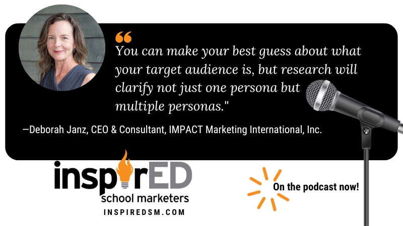 How can creating personas spark your enrollment, development and alumnae/i relations? Listen to Deborah Janz of @IMPACTmktgINTL in the new episode of the SparkCast. inspiredsm.com/podcasts-2/the…