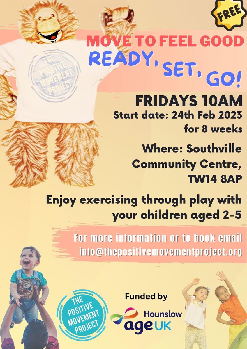 MovePositively's tweet image. Thanks to funding &support from @ageukhounslow, we are bringing two new sessions to The Southville Centre to support local residents physical & mental wellbeing. Both sessions start tomorrow and are FREE!