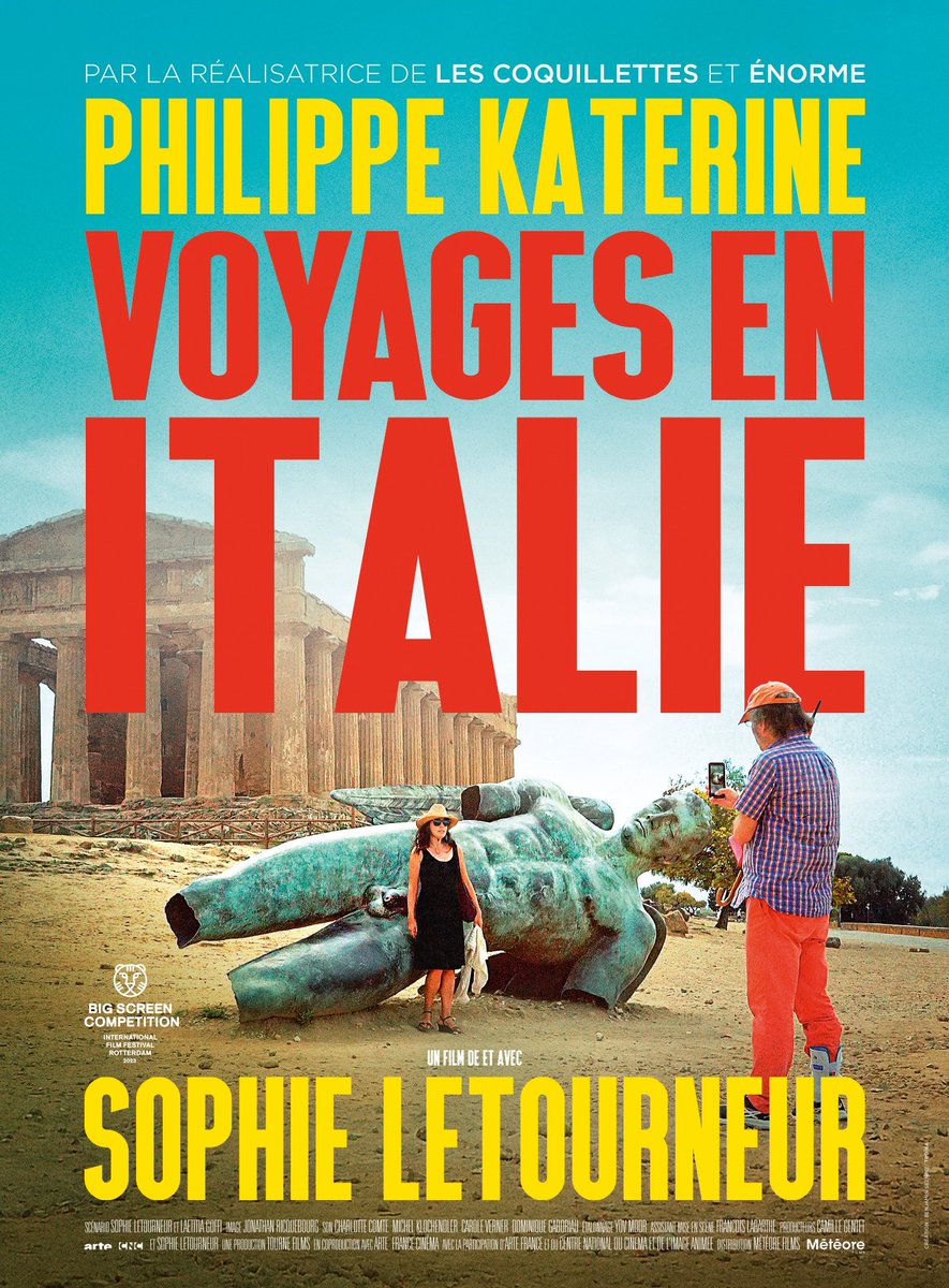 Affiche pour #VoyagesEnItalie de et avec Sophie Letourneur, en salles dès le 29 mars prochain.