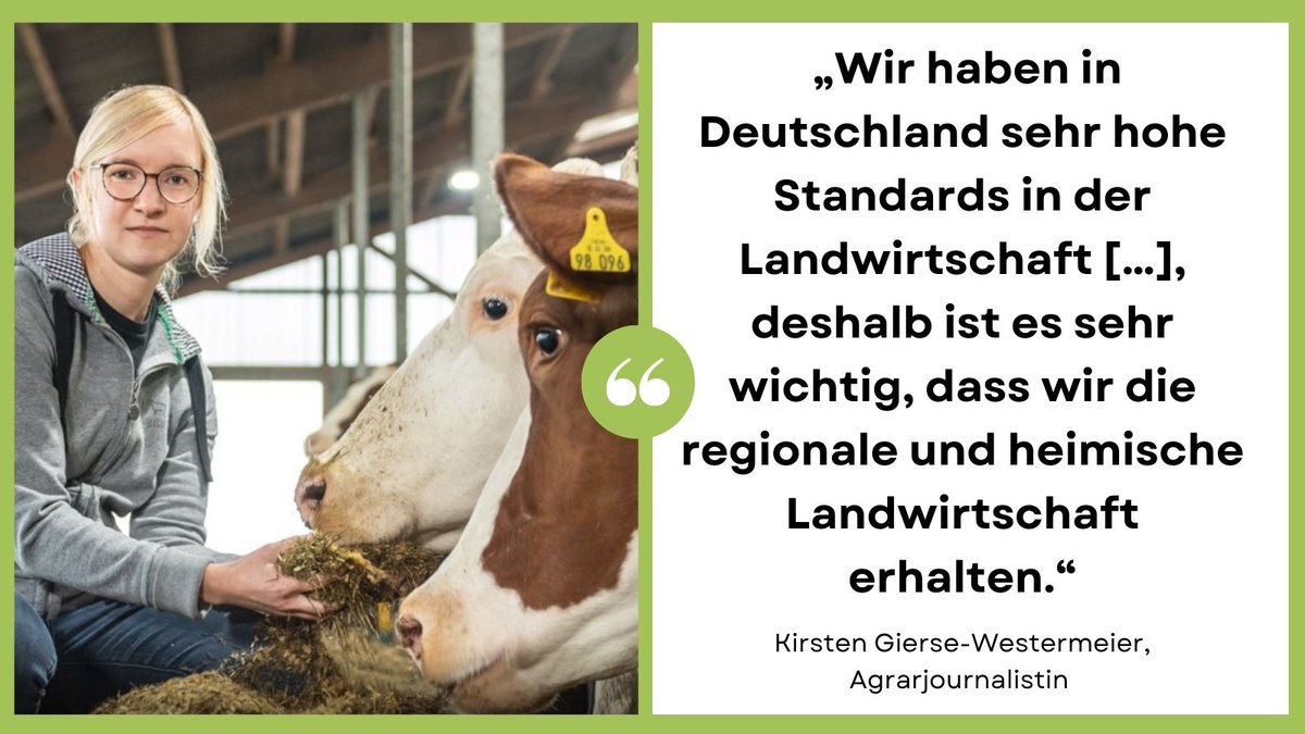 Die Agrarjournalistin 
Kirsten Gierse-Westermeier über die Bedeutung regionaler #Landwirtschaft.⤵️
#DialogMilch #Regionalität