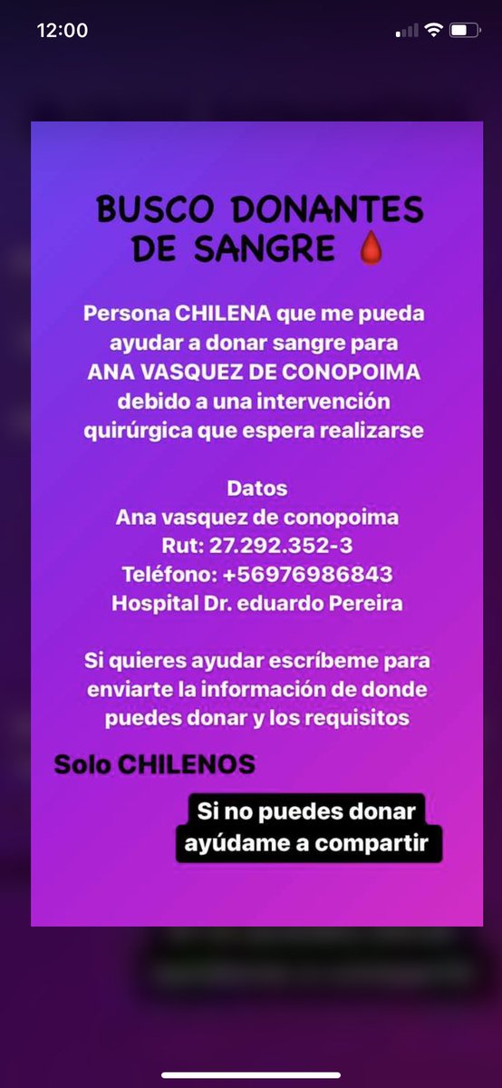 saricsarid's tweet photo. Busco donantes de sangre 🩸 chile para mi mamá que necesita ser operada … #Chile#donasangre https://t.co/1eDUW4xViB