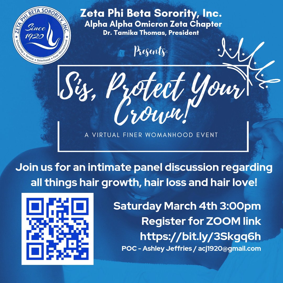 AAOZ_ZETAS's tweet image. Join us for this event. We will have a honest talk about our crown! #zetaphibeta #AAOZ #PAZetas #NEPhillyZetas #ZPhiB103