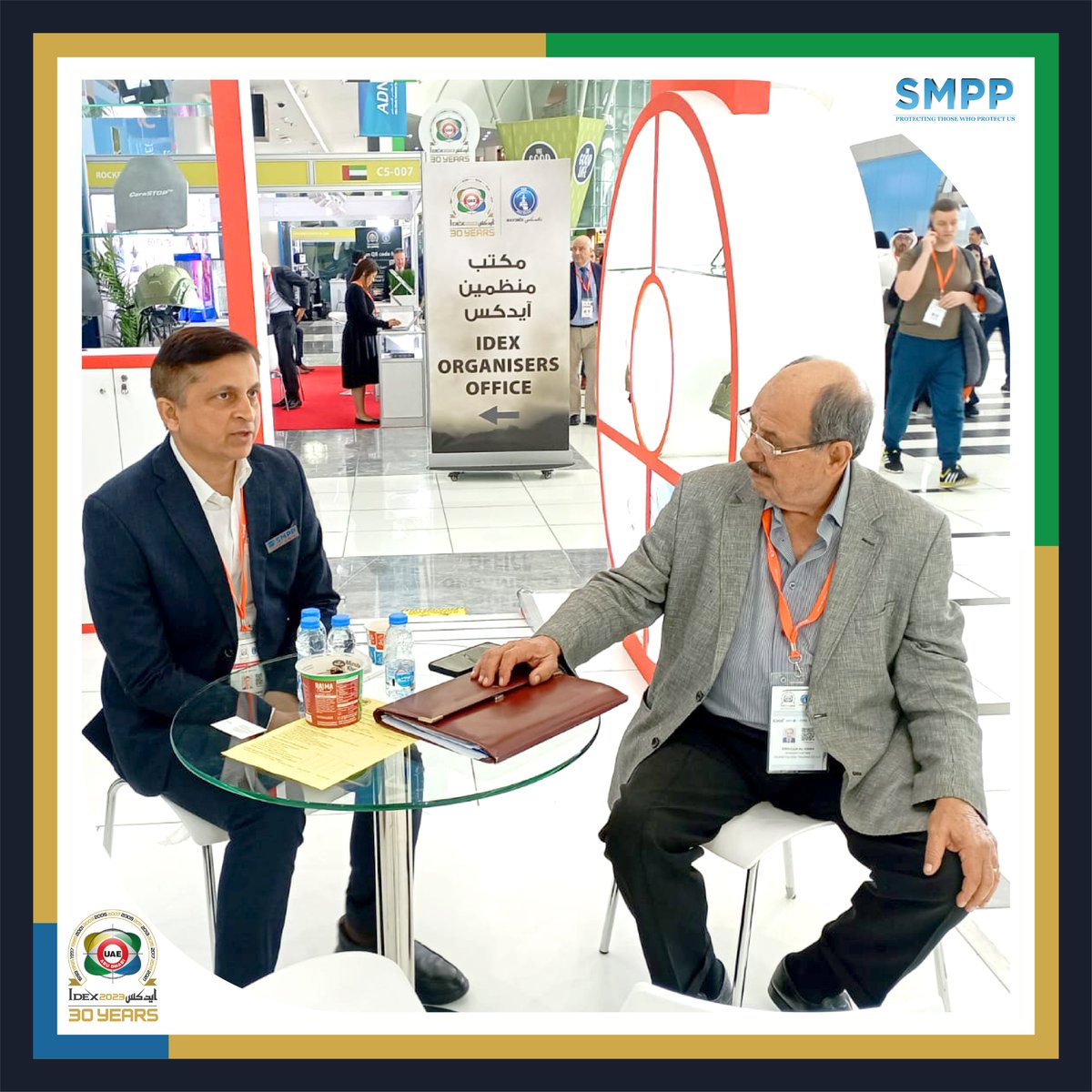 SMPPDEFENSE's tweet photo. On day 4 of IDEX 2023, the SMPP team interacted with esteemed delegates and presented our lightweight advanced technology ballistic vest and panels.

#smppdefense  #IDEX2023  #IDEXUAE  #abudhabi  #defenceindustry  #Expo2023  #SMPP https://t.co/reahr1TUPA