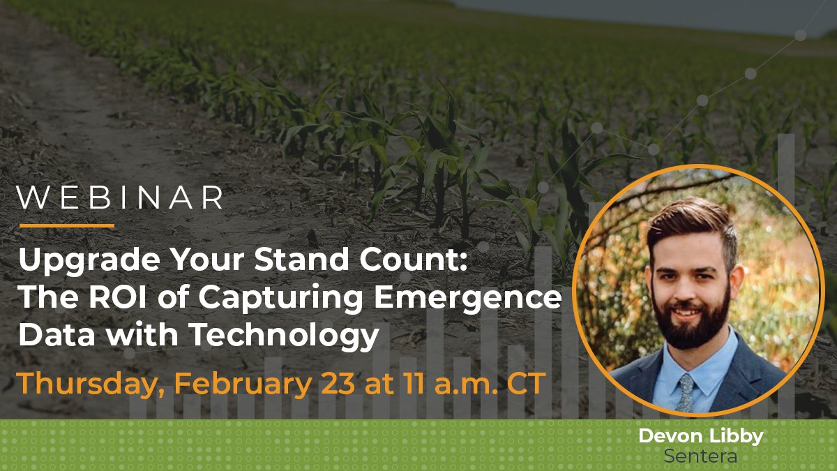 senteraofficial's tweet photo. Don’t miss our #webinar, Upgrade Your Stand Count: The ROI of Capturing Emergence Data with Technology, happening TODAY at 11:00 AM CST.
Register here: https://t.co/KP053oyCaf
#StandCount #emergence #agdata #agtech https://t.co/mg2EOnWOJW
