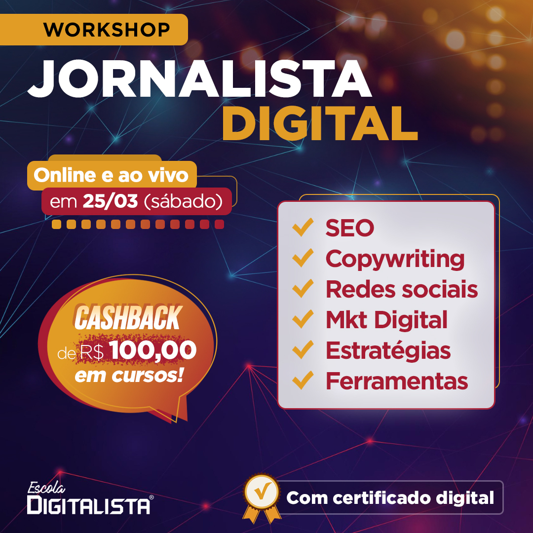 DigitalistaOfic's tweet photo. 🚀 #Jornalista, aproveite a grande oportunidade de iniciar sua transformação digital neste evento online e ao vivo, via Zoom!
➡ Inscreva-se agora e ganhe cashback de R$ 100,00: https://t.co/NoV9BvvAzu Vagas limitadas!
#Digitalista https://t.co/ygPJKMUndo