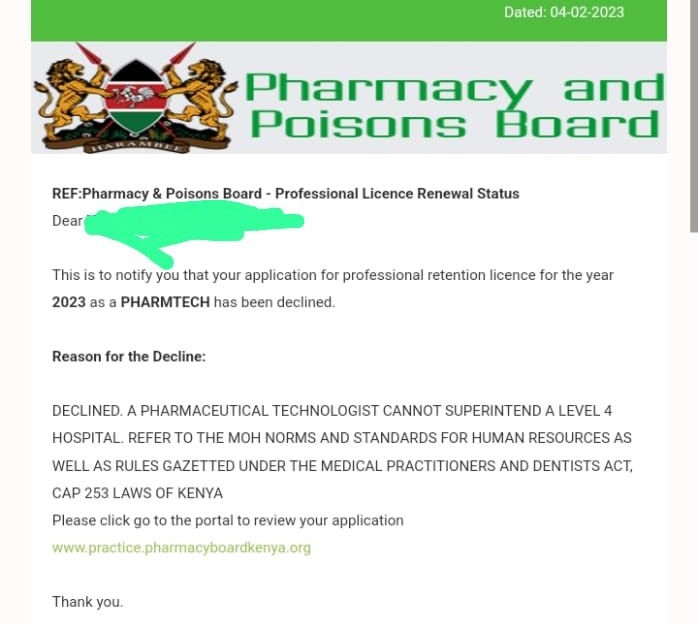 libeyabethwel's tweet photo. Fact Check:

According to @ppbkenya guidelines,

Every Level IV and V hospital Pharmacies are SUPPOSED

to be superintended by a Pharmacist. 

Check👇👇 https://t.co/wAegJArpD2