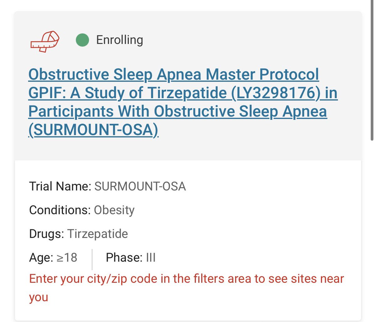 MichaelAlbertMD's tweet image. Eli Lilly still enrolling 4 Phase 3 trials for Tirzepatide:
—
SUMMIT=HFpEF
TREASURE-CKD=Ob-T2DM-CKD
SURMOUNT-OSA
SURMOUNT-MMO=M&amp;amp;M in Obesity

That’s on top of the various other SURMOUNT trials that have already completed enrollment. 
⬇️
Deep Pipeline to validate tirzepatide for…