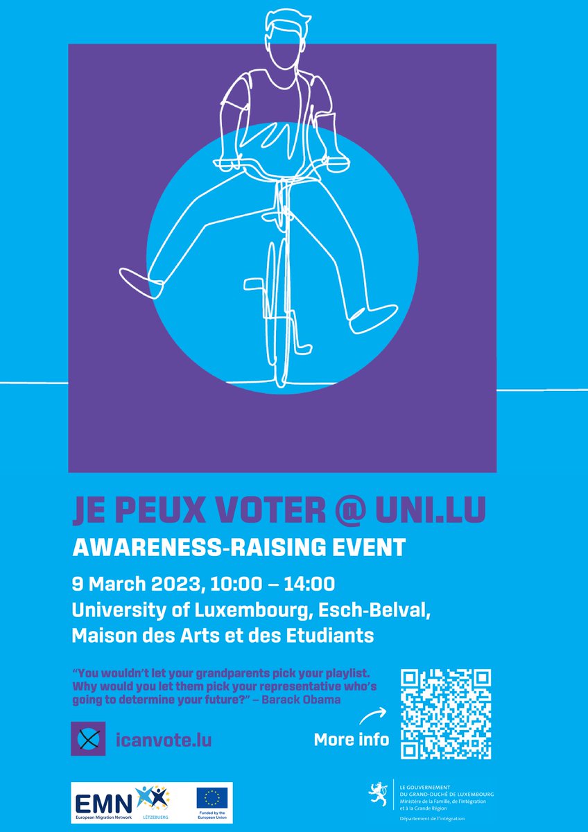 EmnLuxembourg's tweet photo. Two weeks left to the awareness raising event #jepeuxvoter @uni_lu and we would like to gradually introduce you to our amazing stakeholders and their stands. Lets start with @ASTI_LUX and #powerrider ๐ฒ https://t.co/esnmoZZoqs