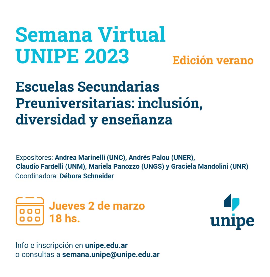Semana Virtual UNIPE 2023 💻📚
Edición Verano☀️

✅ Análisis de las prácticas

Inscripción: 👇
unipe.edu.ar/unipevirtual/i…

✉️ Consultas:  semana.unipe@unipe.edu.ar