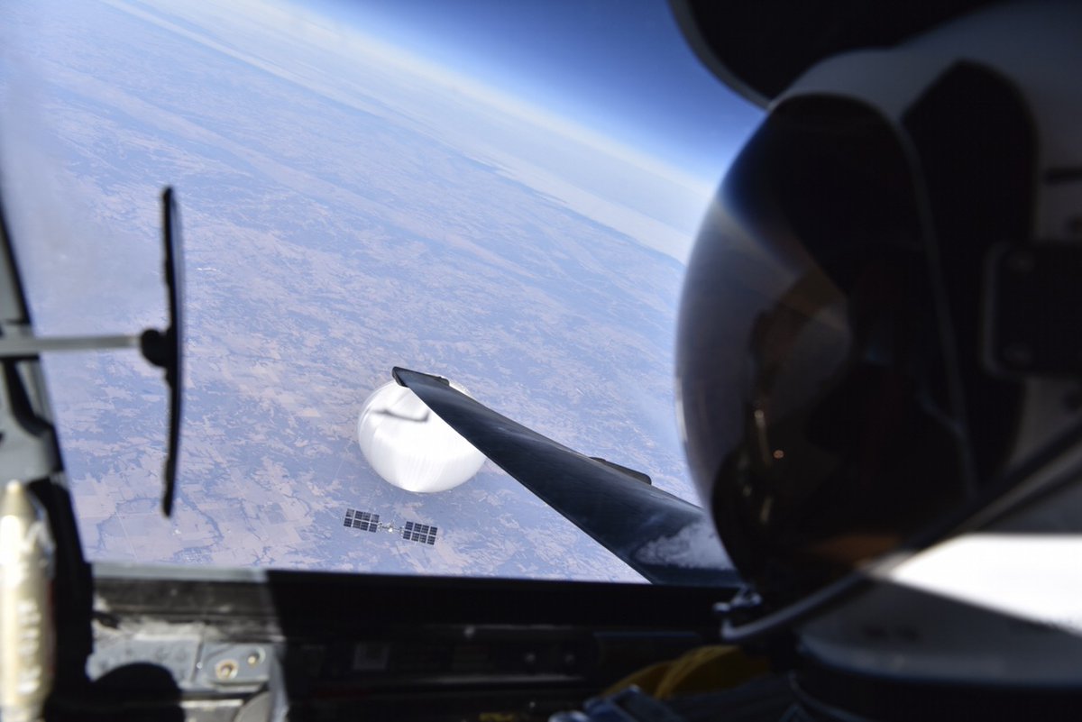 A <a href="/usairforce/">U.S. Air Force</a> U-2 pilot from Beale AFB snapped a photo with the suspected Chinese surveillance balloon as it hovered over the Central Continental United States in early February. Recovery efforts began shortly after the balloon was downed. #ReadyAF