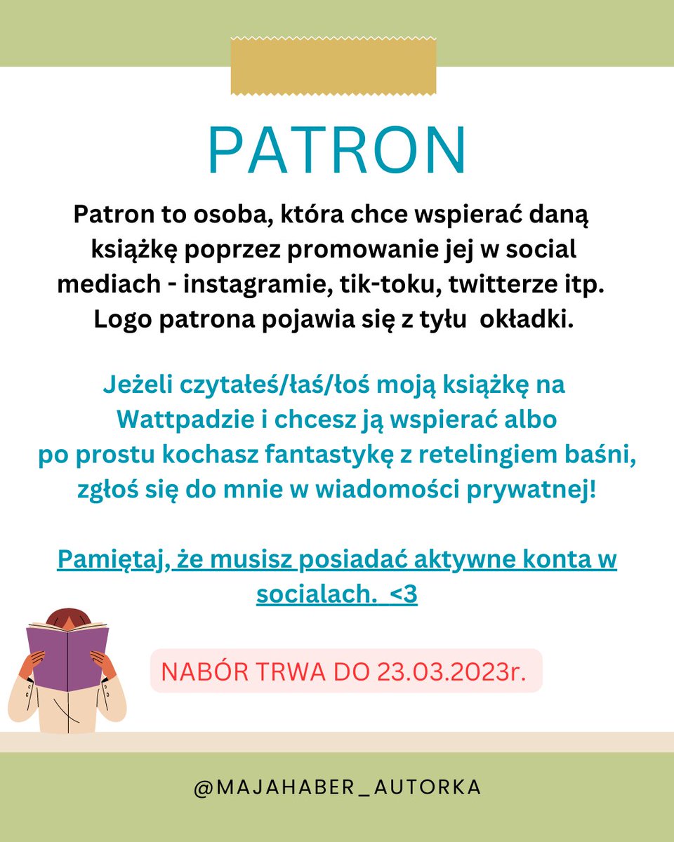 maja_haber_'s tweet image. Nadszedł czas, by ogłosić nabór na patronów #KlątwaCierni. 

Jesteś chętny/na/ne? 

Zapraszam po więcej szczegółów tutaj: instagram.com/p/CpAbvu9IbF0/

#twitteroweksiążkary #wattpad #wattpadpolska #patroni #szukampatrona #klątwacierninapapierze