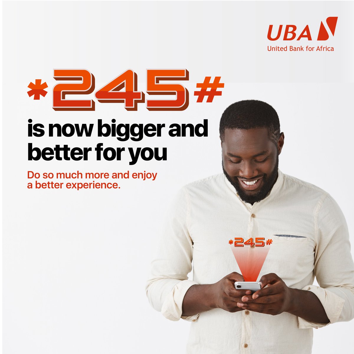 UBAUganda's tweet photo. Banking made easier than ever before! 🚀 Our USSD code *245# is now bigger and better than ever, bringing you seamless banking services wherever you are, whenever you need it. 💰💳💸
Try it today and experience banking convenience at your fingertips!
#UBAUSSD #MagicBanking https://t.co/VcE82fgBeD