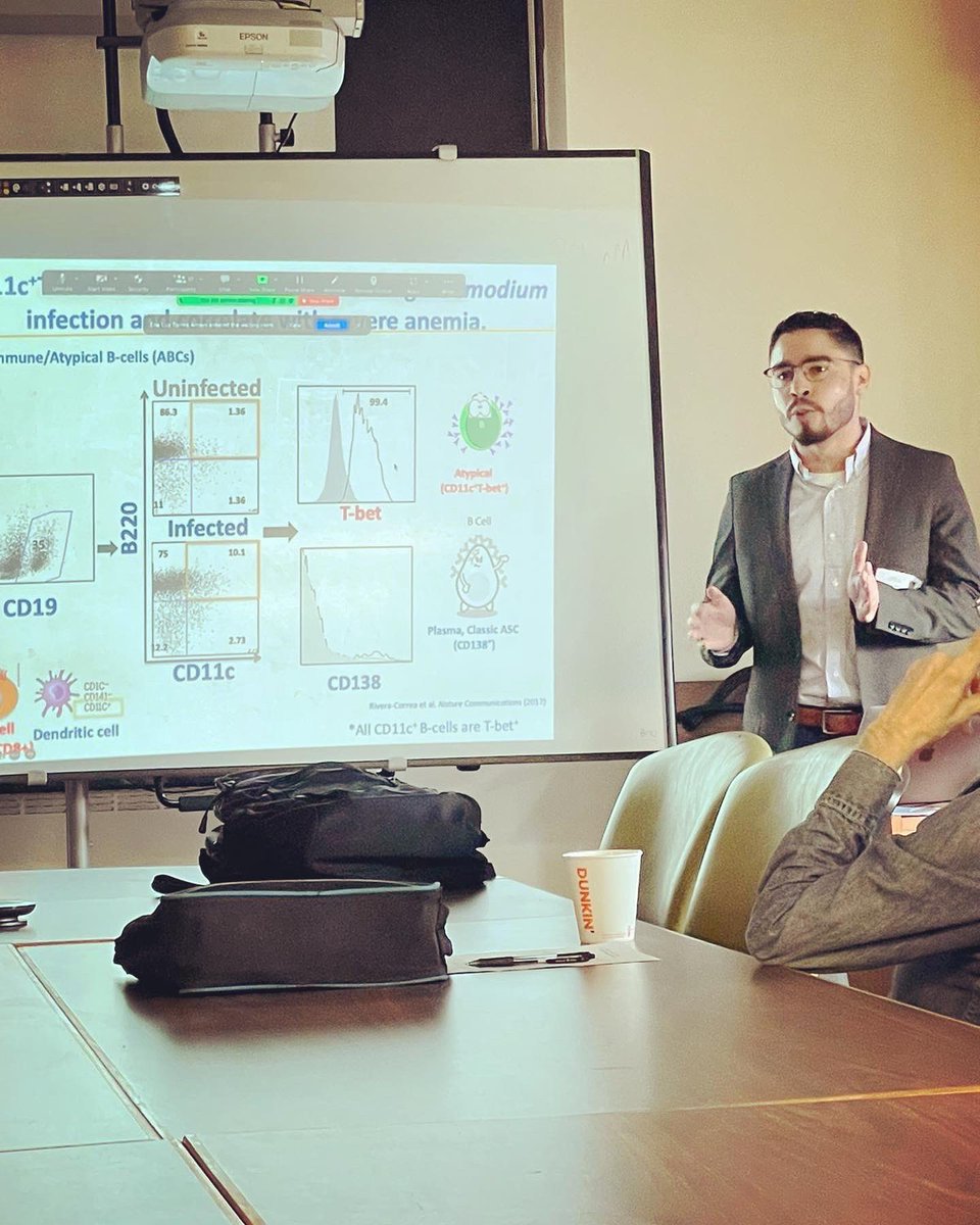 DrJRiveraCorrea's tweet photo. It was an honor to present my research on autoimmunity and malaria as Ass. Prof at the fellow CUNY @Hunter_College!Blessed to share the science I’m so passionate about! Thank you everybody who attended and to @JayneRaper1 for the invite! #malaria #newPI #Immunology #PRicansinSTEM https://t.co/sEbVRoCty6