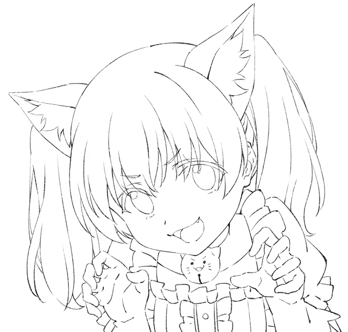 猫の日(だった)みたいなのでちーにゃんの塗り絵素材を描き描き🐔塗り塗りして遊んでくれたかたいましたらメンション飛ばしてもらえると見に行って自分がウヒョーってなります🐈ウヒョー 