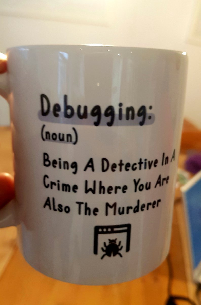 Joanna_Po_'s tweet image. I love my clients!💜 A meeting on the website topic and morning tea served in a #debugging mug😍. Dear #developers, what nice thing happened to you today? 😀Are you an afternoon #detective?😀 Thanks, Daniela and Rob! 🙏#100Devs #Webdevlopment