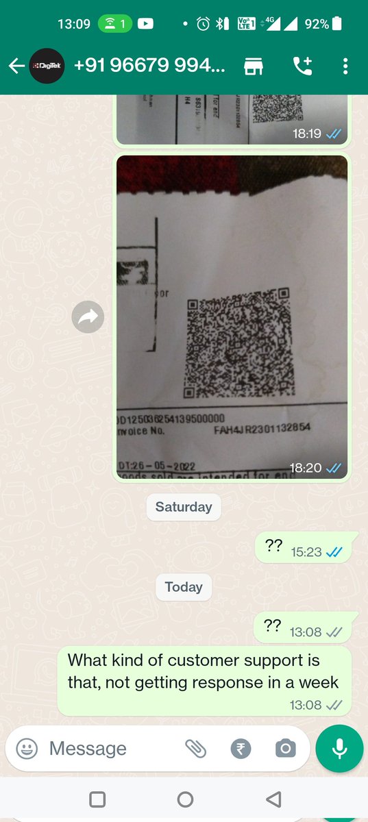 INSIGHTNEWSLIV's tweet image. #digitek @JaagoRe @DigitekOfficial  @jagograhakjago no customer support at all, after week's of WhatsApp massages, our representative called on toll free number 1800123544444 and digitek guy told to call after 3pm as they are having lunch now, is this a joke...