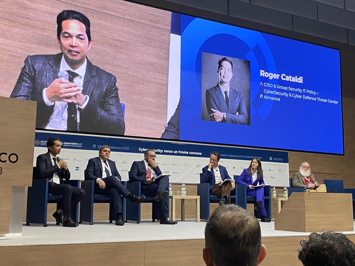 Osserv_Digital's tweet photo. Fondi del #PNRR un’importante occasione per il Paese. Bisogna indirizzare al meglio i fondi ricevuti per investimenti in #cybersecurity. Roger Cataldi #Almaviva spiega quali impatti possiamo aspettarci in termini di evoluzione del mercato in ambito pubblico e privato #OCDP22 https://t.co/p8KNCcZHJ3