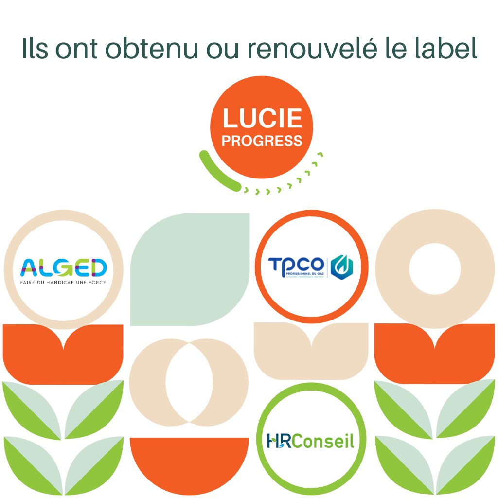 Félicitations à Alged, TPCO et HR Conseil pour leur obtention ou renouvellement du Label LUCIE Progress (anciennement appelé TOUMAÏ) !
#labelRSE #RSE #developpementdurable #CommunautéLUCIE