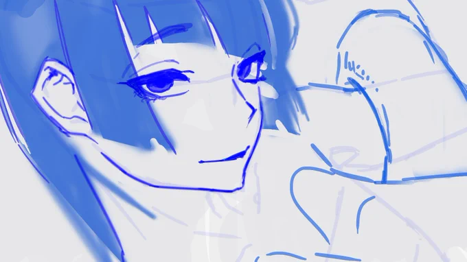 #やじるのえ#妖怪 #濡れ女(予定)#ラフ おんなのひとをかく!描くものの方向性が変わりすぎる(苦笑 