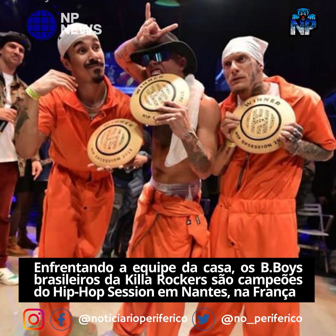 Os brasileiros @ratin.kr, @ruddying e o <a href="/bboyperninha94/">Bboy Perninha</a> do coletivo @killarockersbrasil foram até Nantes na França para disputar o Festival Hip-Hop Session, onde participa b.boys de diversas nacionalidades. +