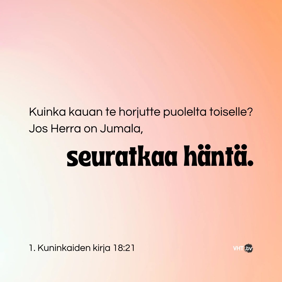 vht_tv's tweet photo. Tuomarien aikana Israel palveli välillä Jumalaa ja välillä epäjumalia. Meidän aikanammekin tällainen jojo-liike yrittää tulla uskovien elämään. Valitaan siis palvella Herraa! - Esko Valtanen https://t.co/k0CIww52dA