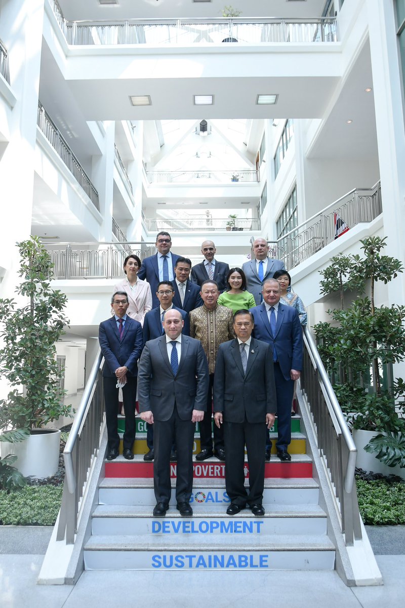 MFAThai's tweet photo. VFM Vijavat and H.E. Mr. Alexander Khvtisiashvili, Deputy FM of #Georgia 🇬🇪, co-chaired 2nd Thailand-Georgia Political Consultations to discuss 🇹🇭🇬🇪 coop, regional &amp; global issues. Both sides also witnessed the signing of MoUs on technical coop and trade/investment. (23 Feb 2023) https://t.co/VmNyQeMy1O