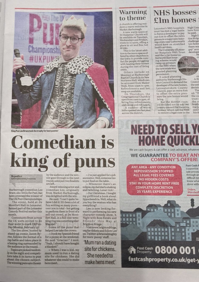 bracealmighty's tweet photo. Many thanks @HarbMail - it's been over 20 years since I popped up in this! (I was probably pulling a funny face and wearing a silly costume then too! 😂) #stilldoingit #comedian #UKPunChampionships2023 https://t.co/2GW4fIhgHA
