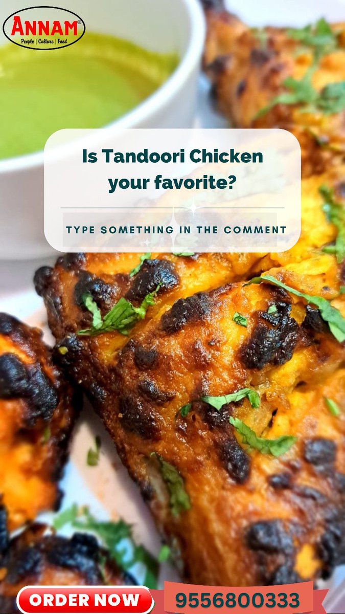 Do you have a party planned, or are planning on binge-watching your favorite show? Tandoori Chicken is the perfect dish for each occasion! 

Is #TandooriChicken your fav too? Share your feelings in the comment section. 

To Order, just call us at 9556800333.

#momentswithannam