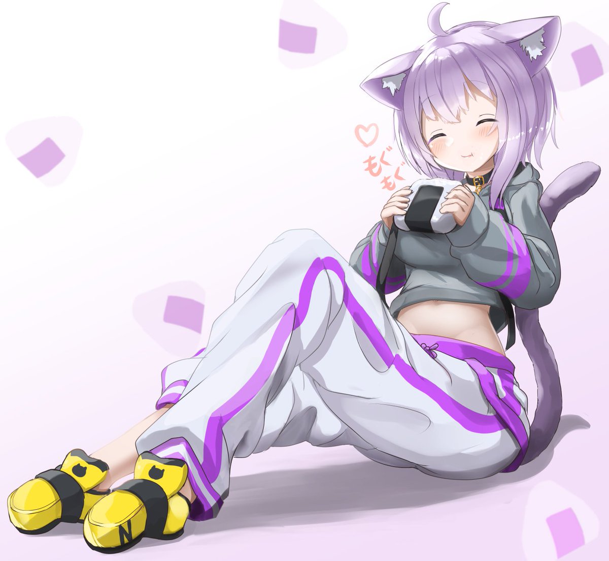 もぐもぐ🎂🍙
 #絵かゆ 