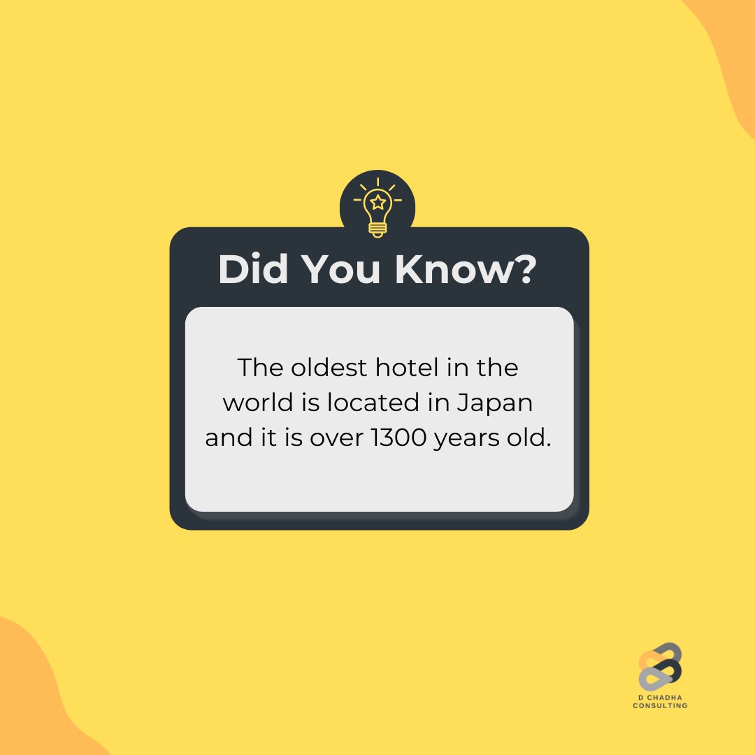DChadhaLtd's tweet image. Did you know the oldest hotel in the world isn&apos;t just any old place - it&apos;s a 1300 year-old Japanese wonder! 🤯

Step back in time and experience history like never before. 🤩

#dchadhaconsulting #didyouknow #facts #hospitalityindustry #hospitality #inroomssolutions