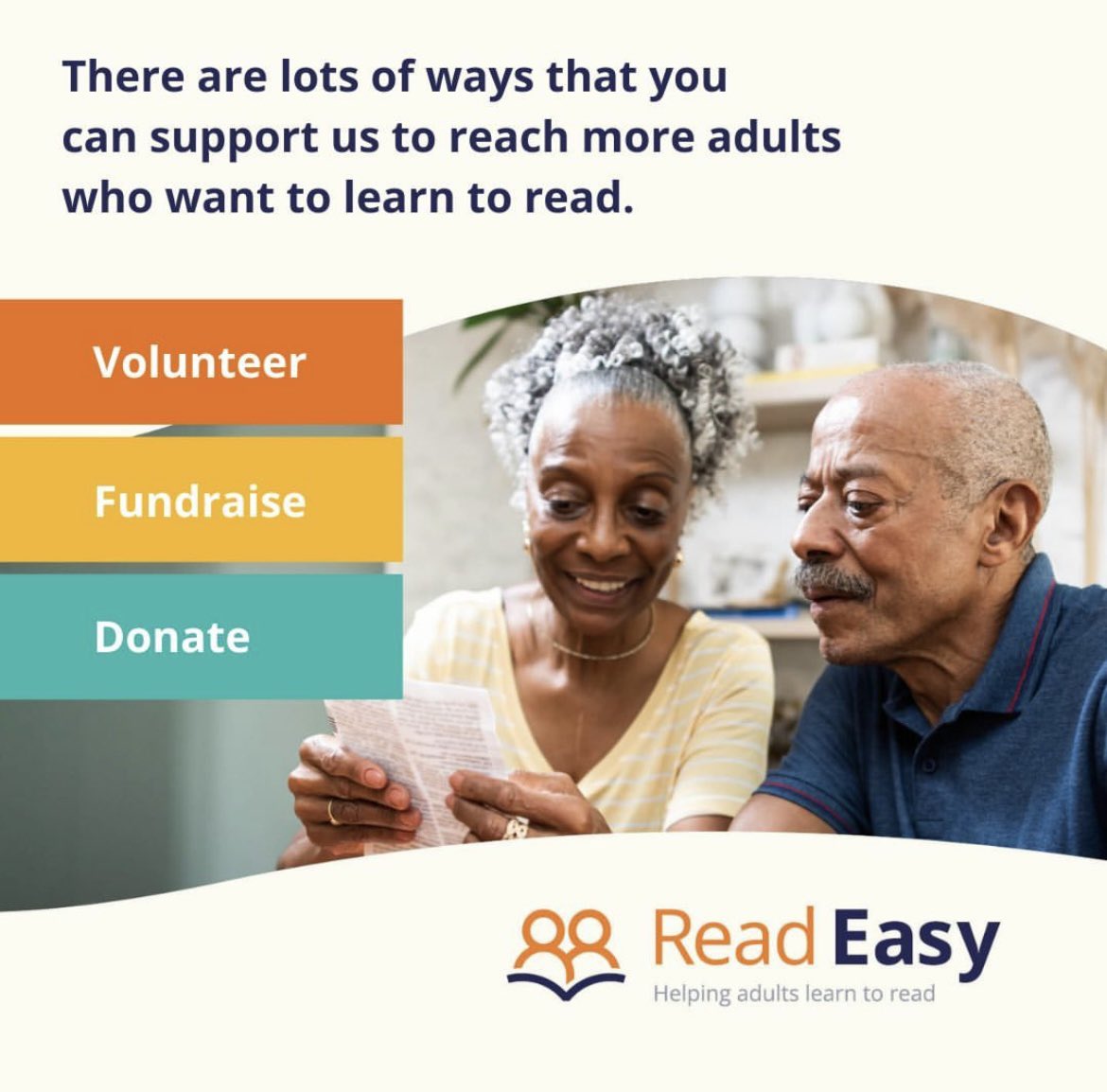 ReadEasyHackney's tweet photo. Support ReadEasy Hackney and discover how you can help someone achieve their goals 📚👏 #learntoread #adultliteracy #volunteering https://t.co/qwNNTP7MZJ