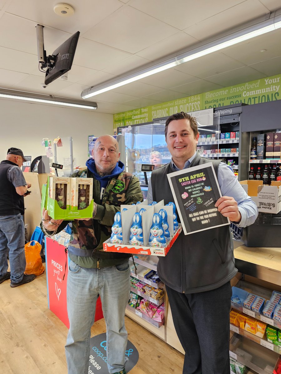 AndyBeaz91's tweet photo. £50 of Easter Eggs donated to Forget Me Not Children's
Hospice for a charity Easter Egg Run! #ItsWhatWeDo #Coop
#Community https://t.co/AxqgP88EvA