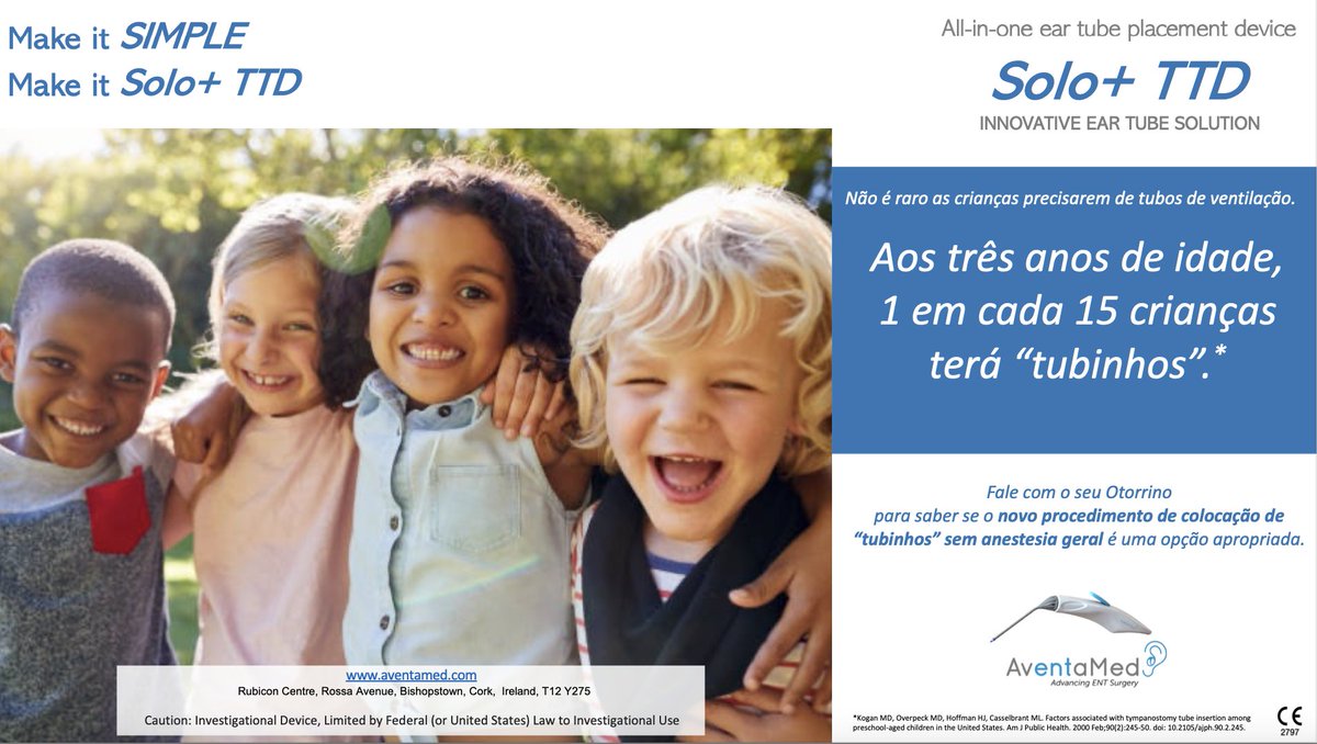 Não é raro as crianças precisarem de tubos de ventilação. Aos três anos de idade, 1 em cada 15 crianças terá “tubinhos”.
Fale com o seu Otorrino para saber se o novo procedimento de colocação de “tubinhos” sem anestesia geral é uma opção apropriada.
aventamed.com
#otite