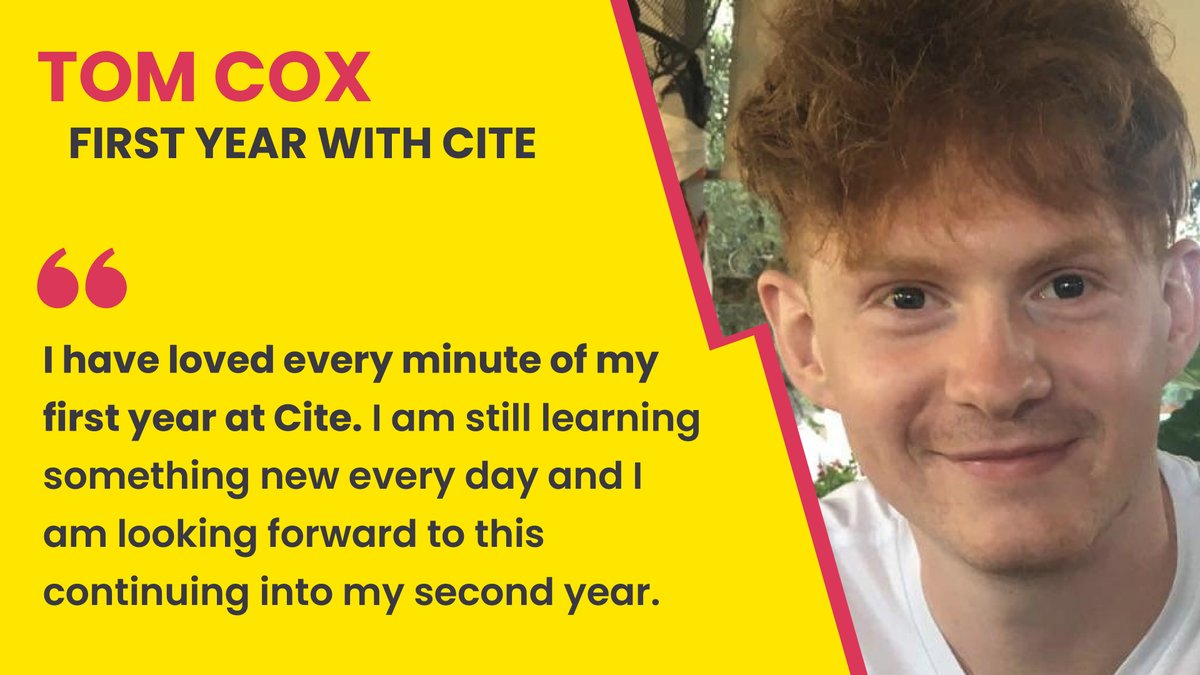 Congratulations to Tom Cox who celebrates his 1st Year Anniversary in the Cite Team! How time flies - it's awesome to have you onboard 🥳